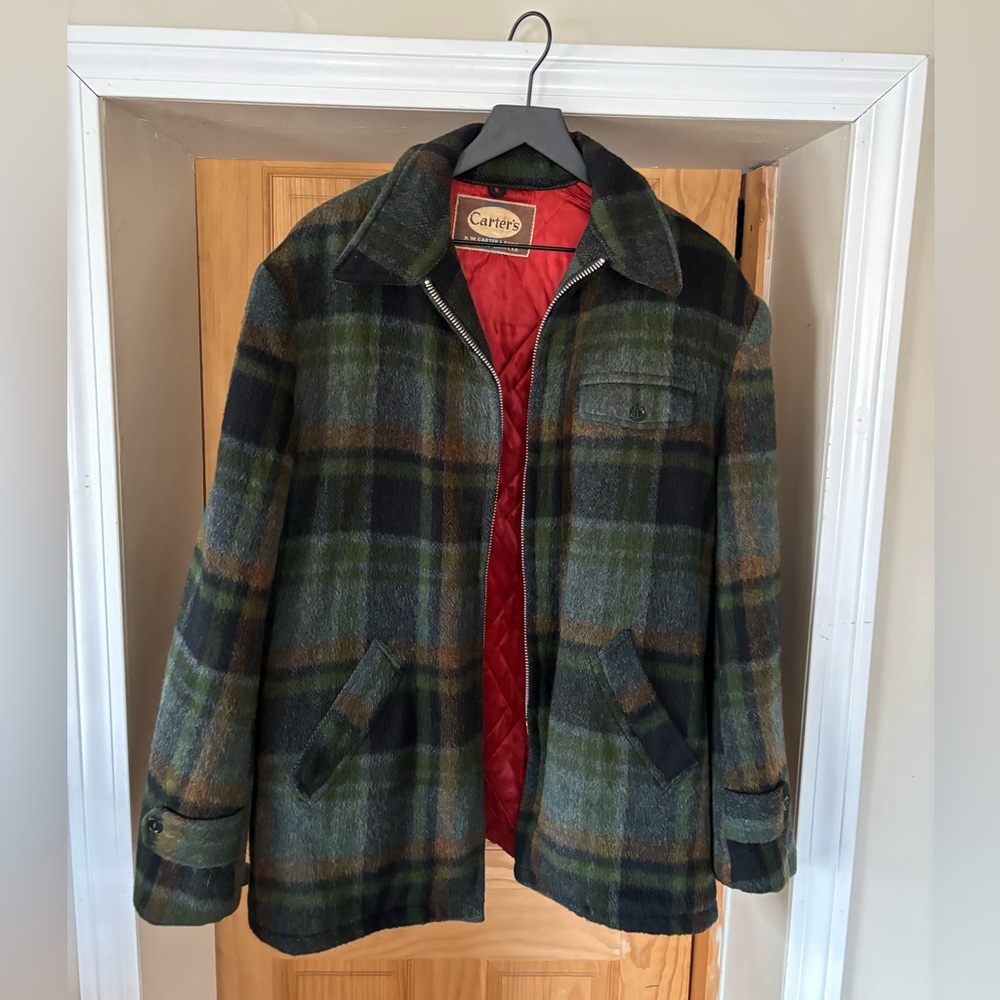 VTG H.W.Carter & Sons Men’s Heavy Wool Plaid Hunting Jacket, Grunge, Antique